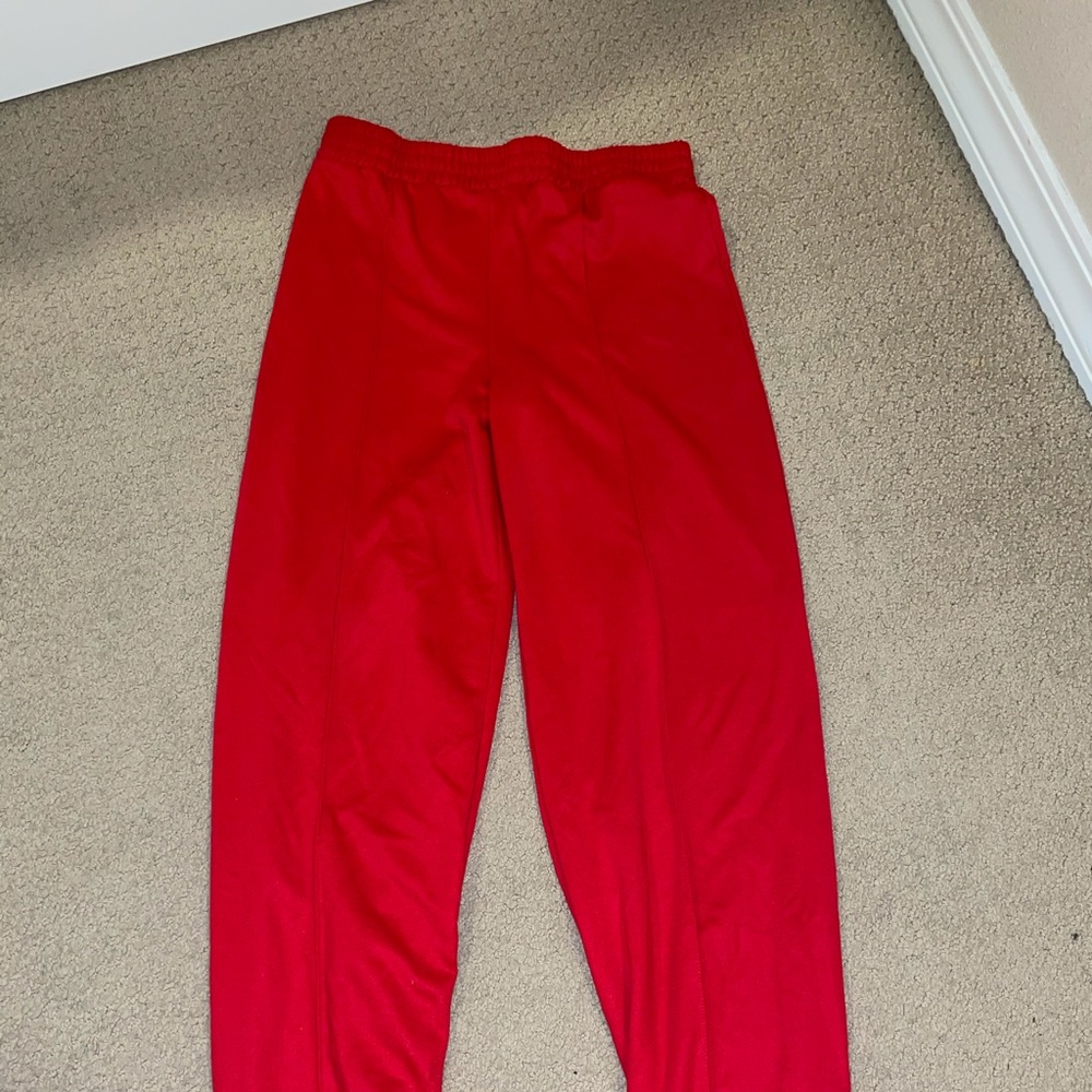 forever 21 stretchy red flare pants